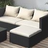 Image 1: Four-Piece Rattan-Effect Garden Sofa Set with Optional Cover