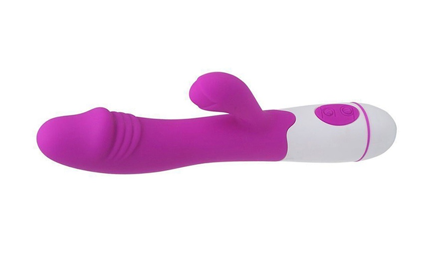 Image 3: Sex Toy 30 Modes Rabbit Vibrating G-spot Waterproof Dildo
