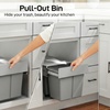 Image 3: HOMCOM Soft-Close Pull-Out Under-Sink Bin with Dual 15L Compartments
