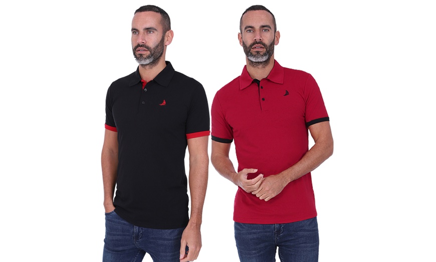 Image 4: Men's Short Sleeve Finley Polo Two-Pack