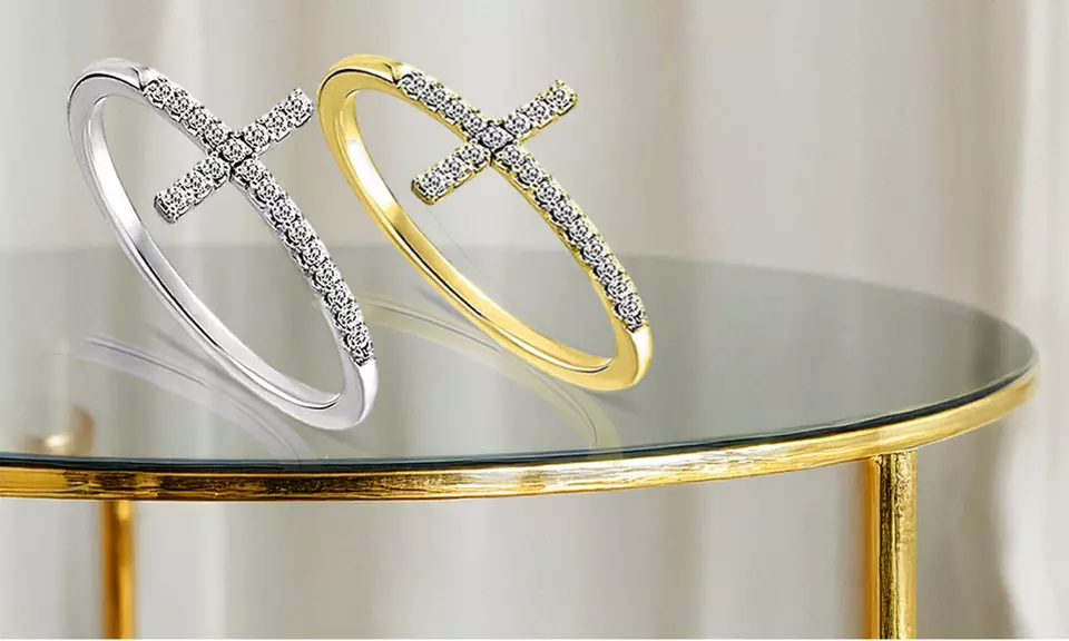 Sideways Cross Band With Crystals From Swarovski