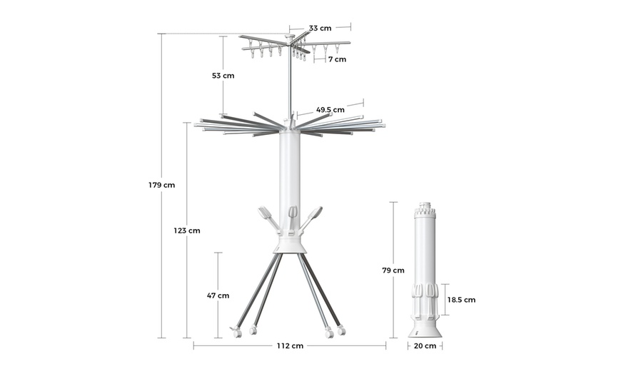Image 6: Octopus-Shaped Three-Tier Foldable Clothes Drying Rack 
