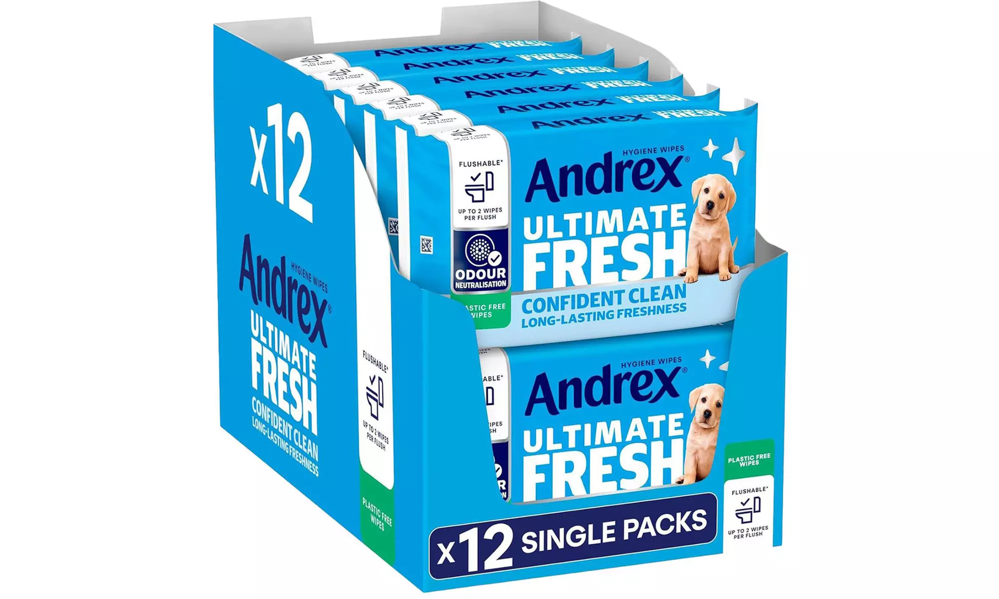 Andrex Washlets Confident Clean Biodegradable & Flushable Toilet Wipes
