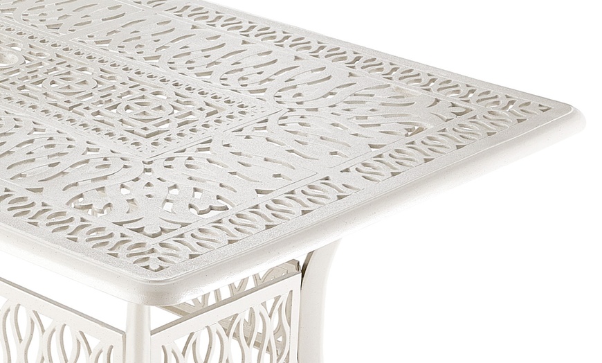 Image 37: Garden Outdoor Cast Aluminum Vintage Bistro Table 