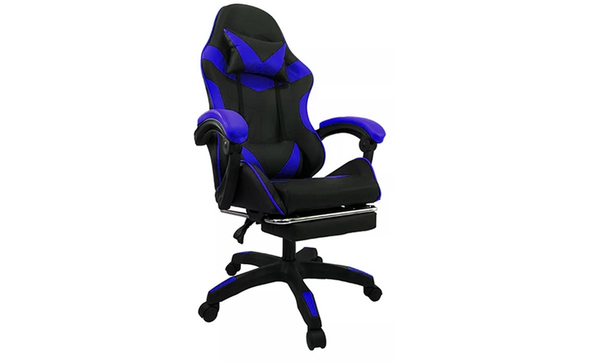 Image 6: Sedia da gaming ergonomica con poggiapiedi