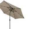 Image 7: 9ft. Patio Umbrella Solar LED Lights Steel Tilt with Crank