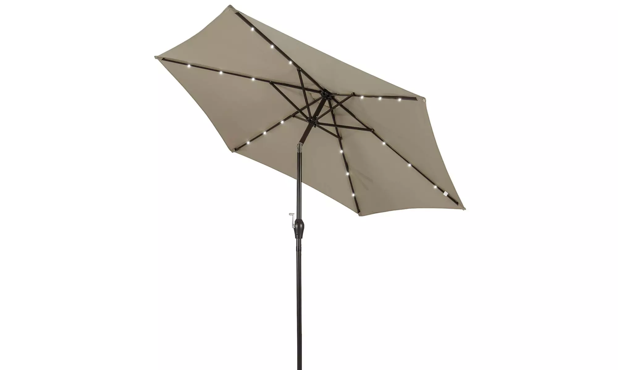 9ft. Patio Umbrella Solar LED Lights Steel Tilt with Crank