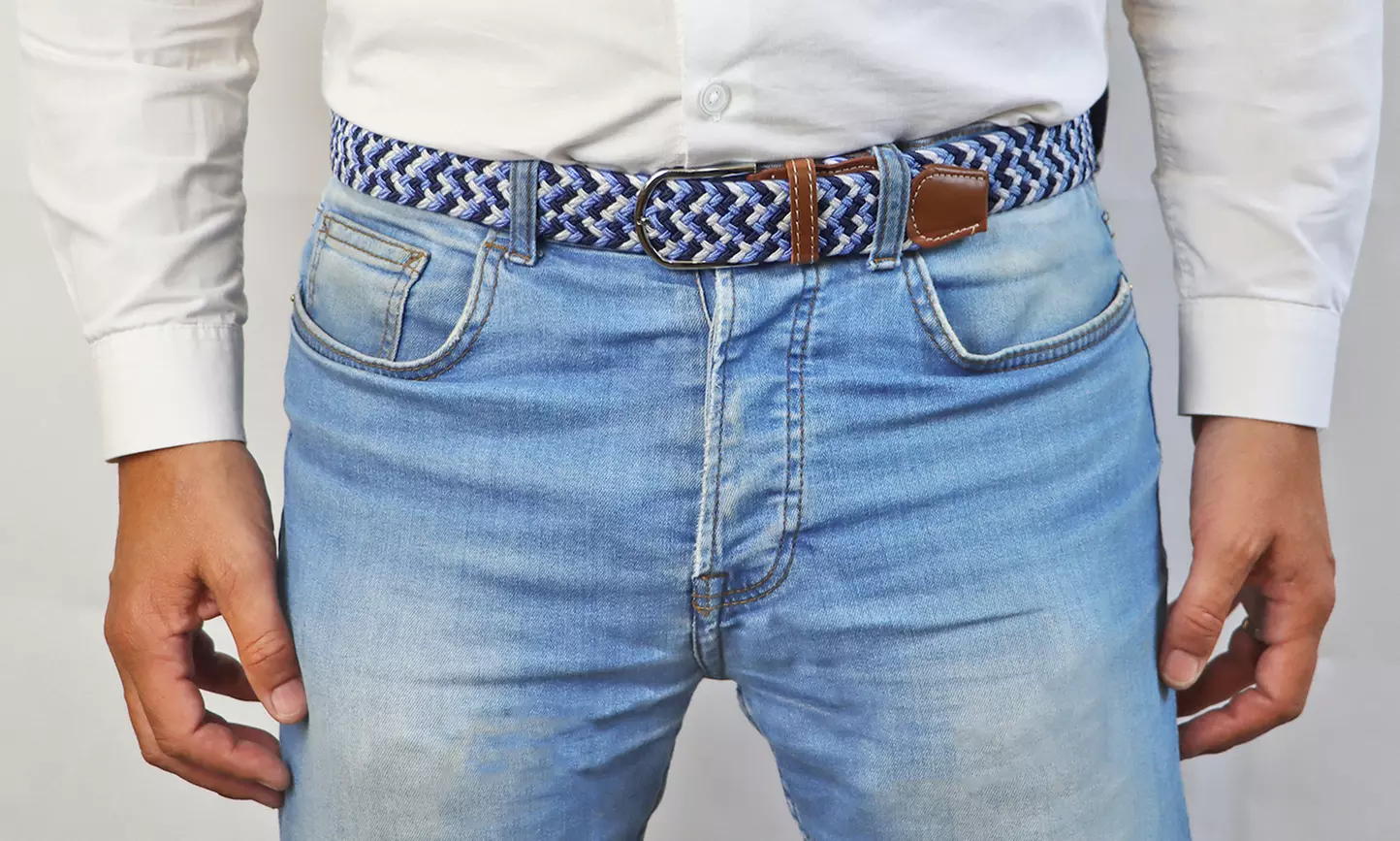 1x oder 2x geflochtener Unisex-Gürtel