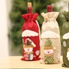 Image 13: 3 Packs Christmas Wine Bottle Bags / Santa Claus Cutlery Set