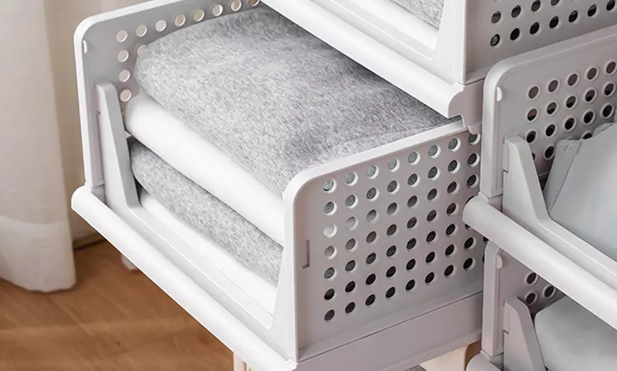 Image 6: Foldable Stackable Drawer Storage Basket 