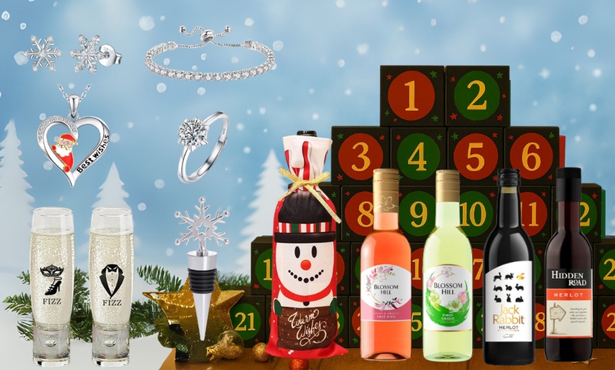 Image 5: 12-Days Christmas Wine and Jewellery Advent Calendar Gift Set