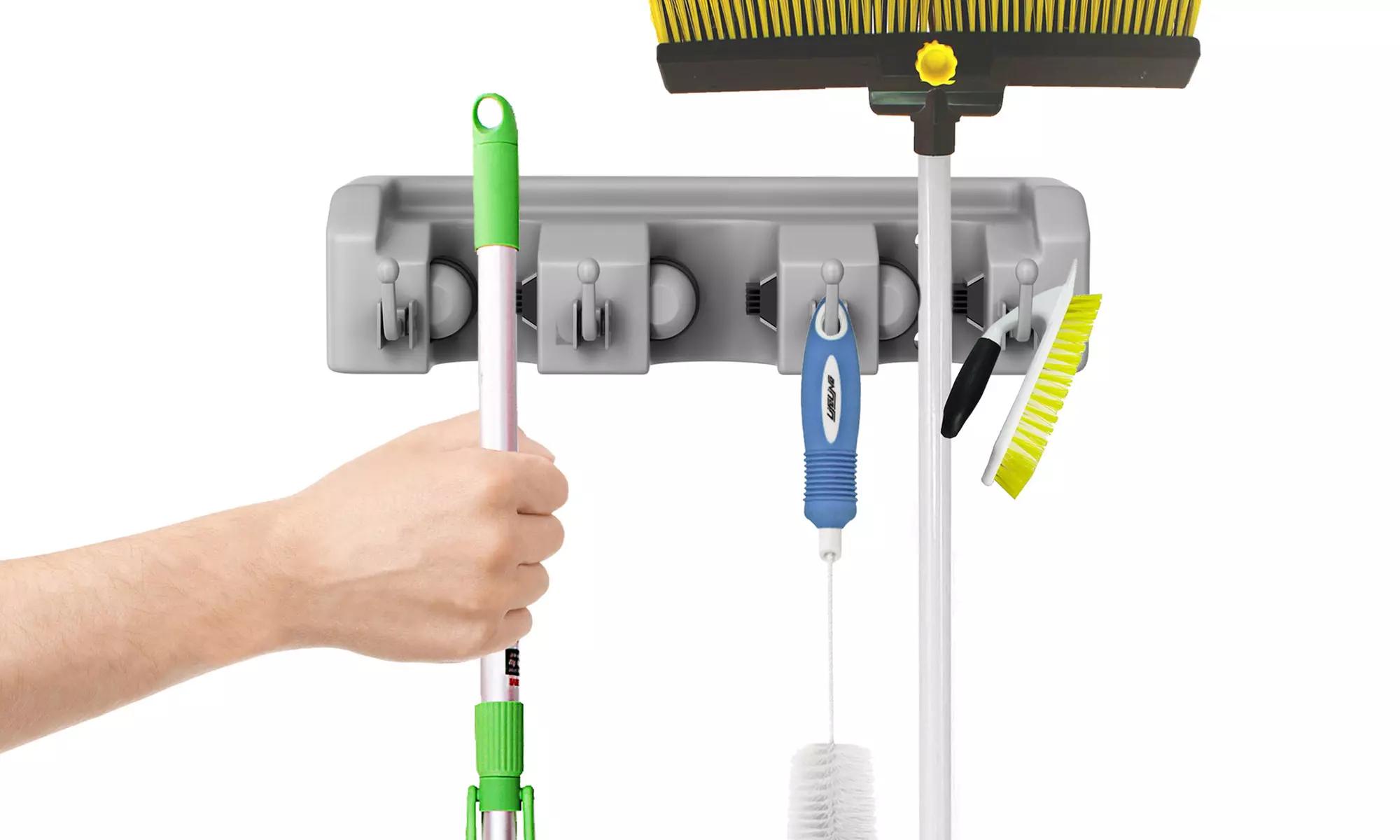 Stalwart Wall-Mounted 3- or 5-Slot Tool Organizer with Hooks - Second Medium