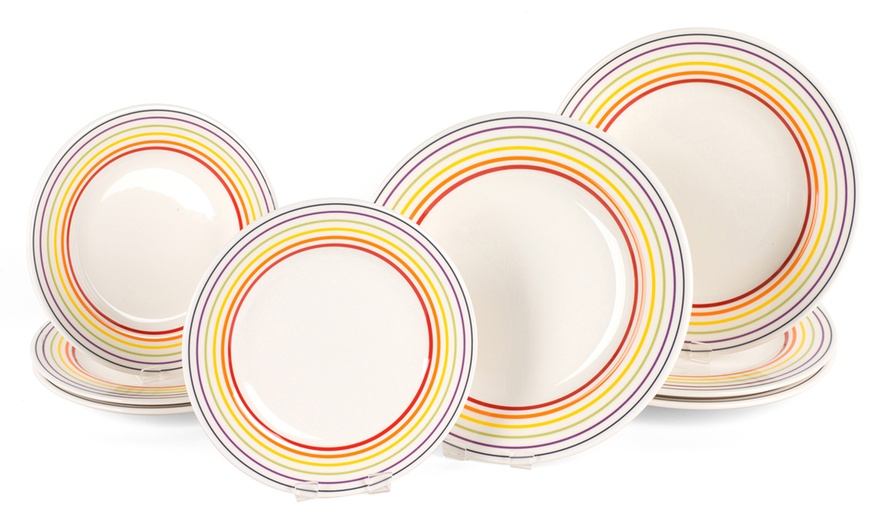 Image 10: Multi-Coloured Striped Plates