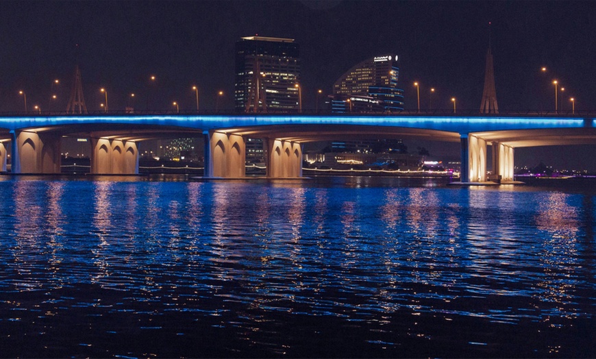 Image 9: Dubai Canal Dinner + soft drinks 4* Luxury Boat For Up to Four Adults