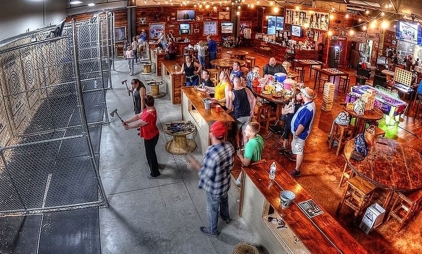 Image 1: Axe Throwing for Upto Six: 2 Hours of Excitement Awaits! 