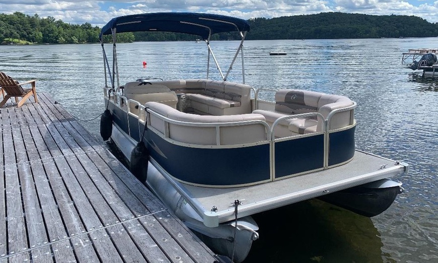 Image 7: 8-Hour Double Decker Pontoon Rental with Slide - Up to 15 People