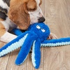 Image 1: Plush Squeaky Octopus Dog Toy