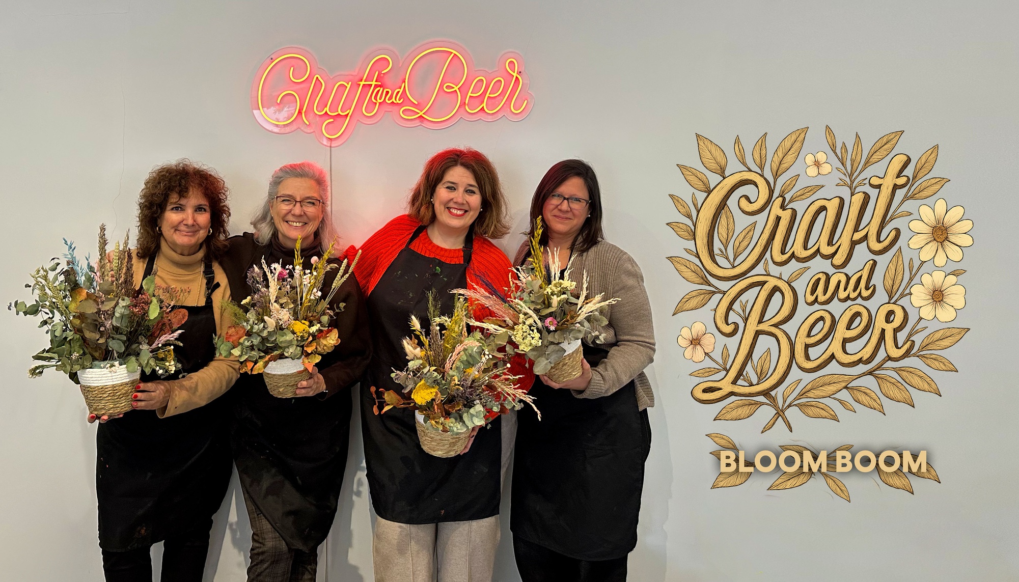 Taller de flores secas con barra libre de cerveza