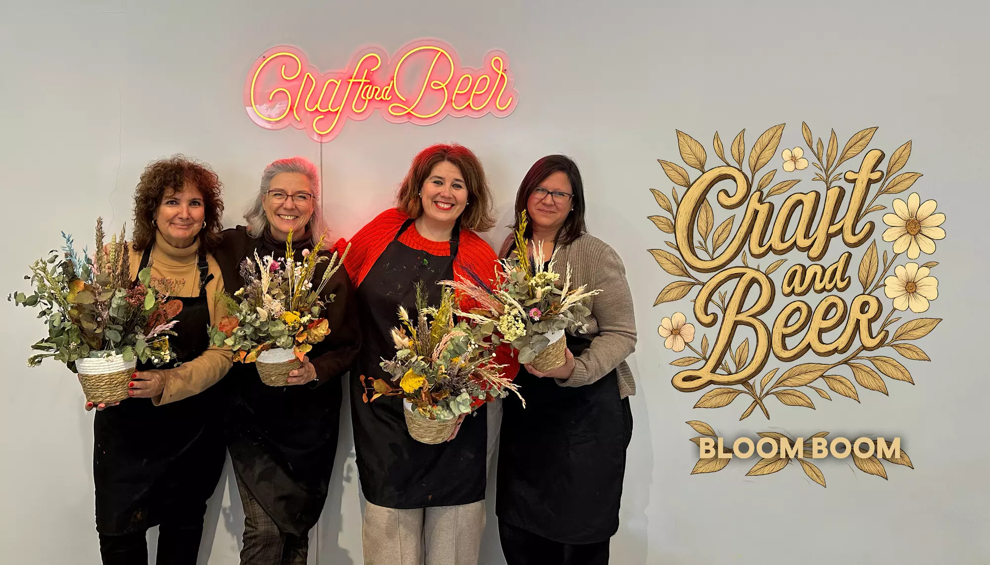 Taller de flores secas con barra libre de cerveza