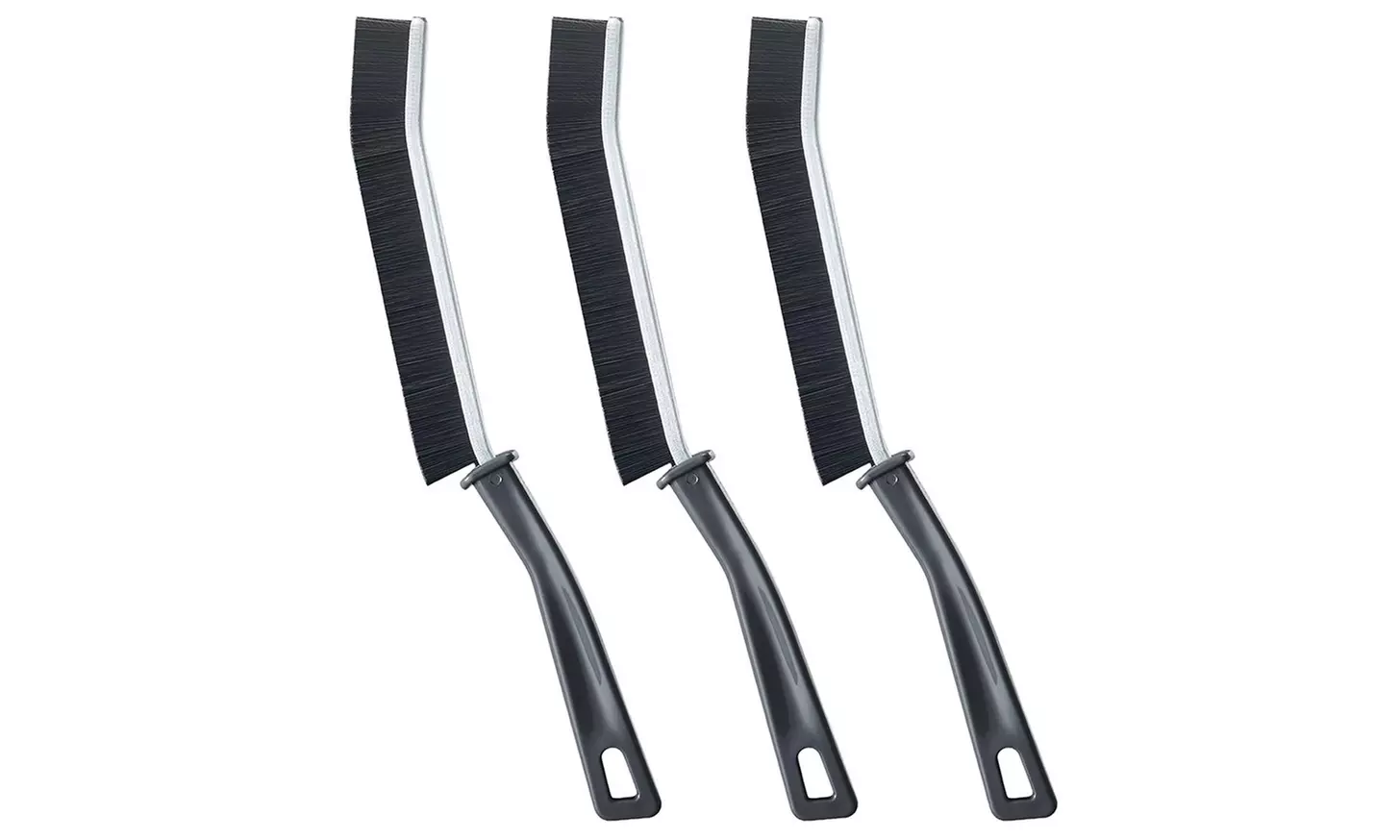 Hard Bristle Crevice Cleaning Brush - Versatile Gap Cleaner with Black Handles