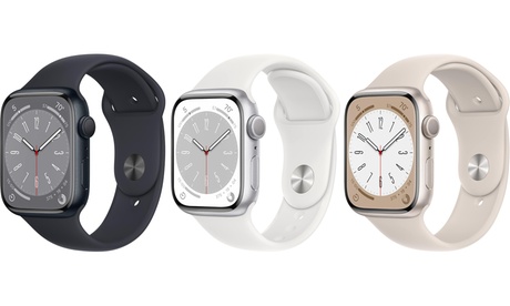 Apple Men's Silver Refurbished Watch Series 8 Gps (2022) Grade A: /45Mm