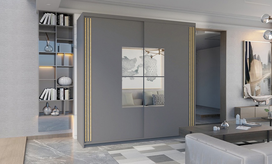 Image 6: Moscow Sliding Wardrobe with Central Mirror 