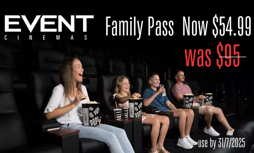 Image 1: Event Cinema Family Pass eVouchers Sale