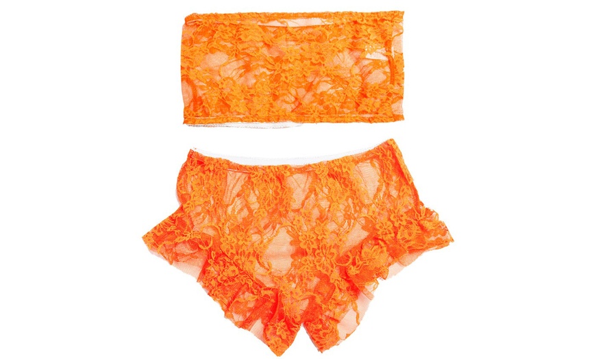 Image 13: Women Sexy Babydoll Lingerie Lace Pajama Set