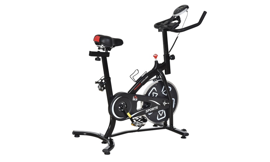 Image 13: HomCom Indoor Exercise Bike for Spin Classes or Low Impact Exercise