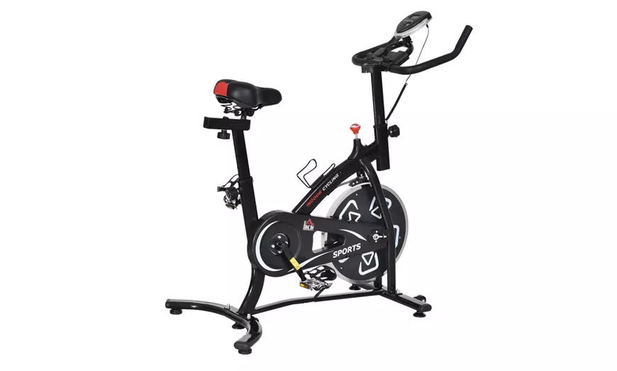 Image 13: HomCom Indoor Exercise Bike for Spin Classes or Low Impact Exercise