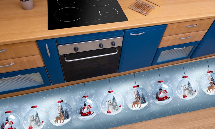 Image 3: Tappeto passatoia da cucina in stile natalizio