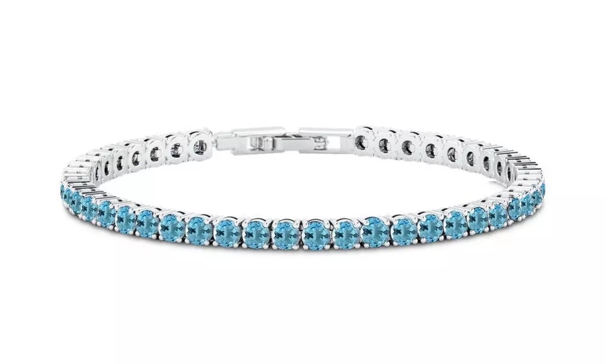Round Cut Tennis Bracelet Made With Crystals From Swarovski Multiple Options