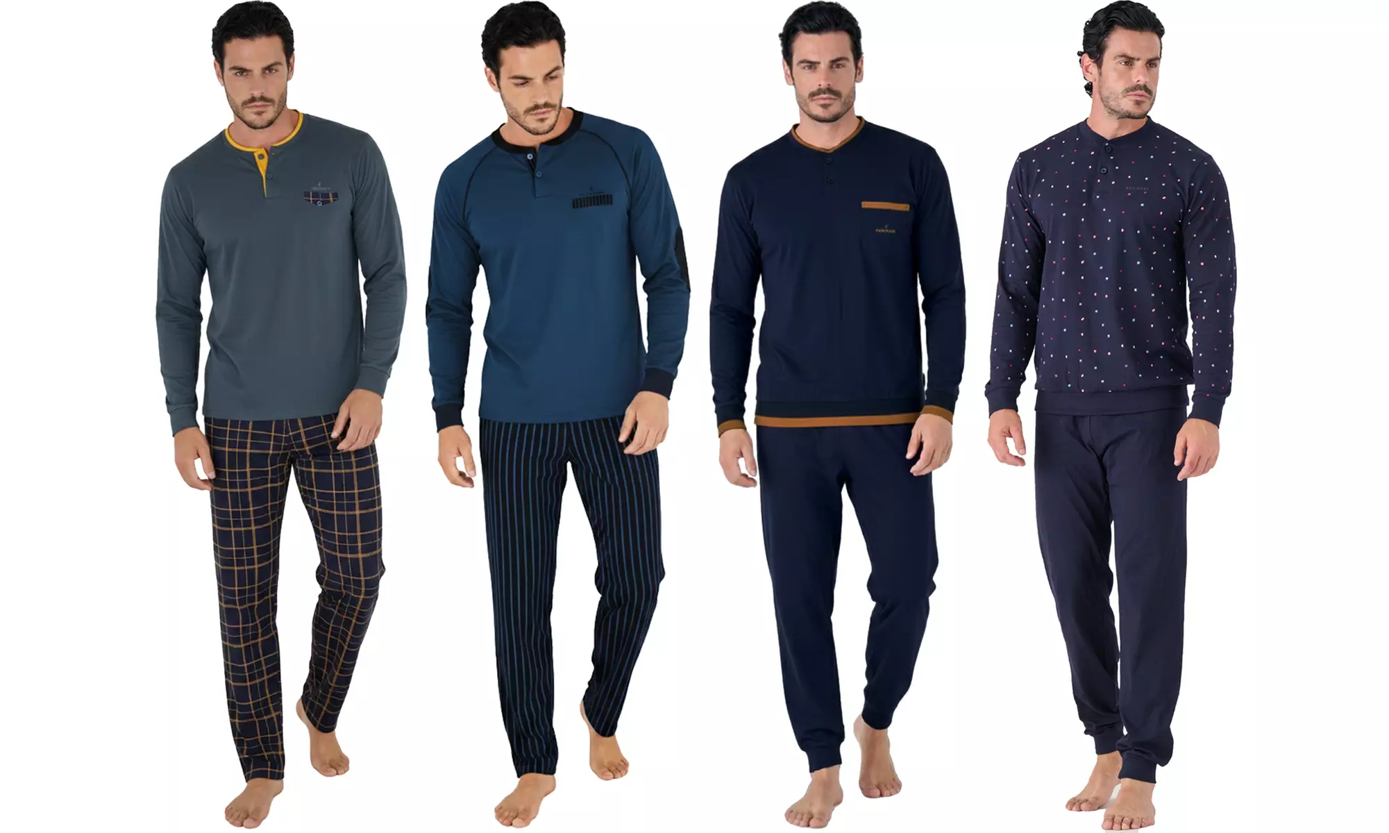 Navigare Herren-Pyjama aus Baumwolle