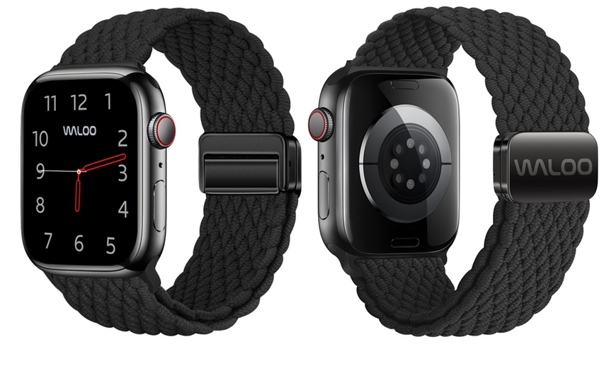 Image 8: Waloo Braided Nylon Magnetic Loop Band For Apple Watch- (Size & Color)