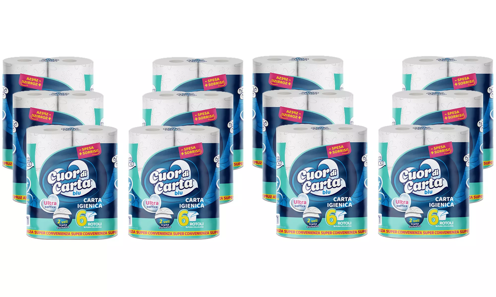 120 o 240 rotoli di carta igienica Cuor di Carta