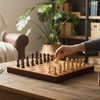 Image 1: Jeu d’échecs pliable en bois WDK Partner
