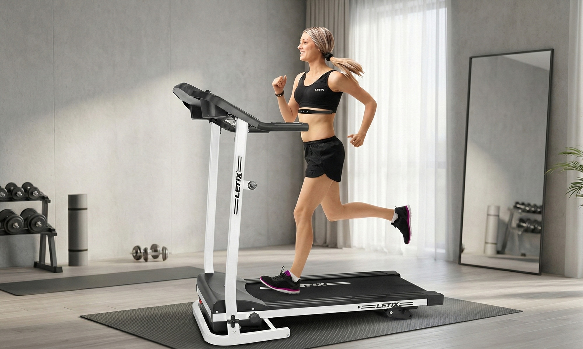 Letix Laufband SpeedrunnerPro mit LCD-Display &  Herzfrequenzmesser