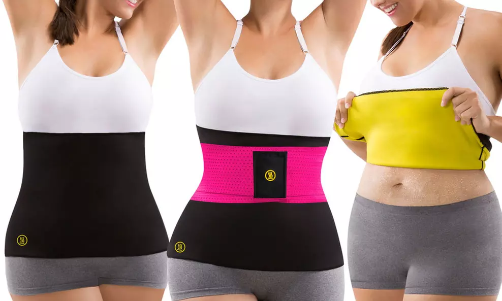Women's Plus Size Sweat Belt with Pink Waist Trainer - Primary Image