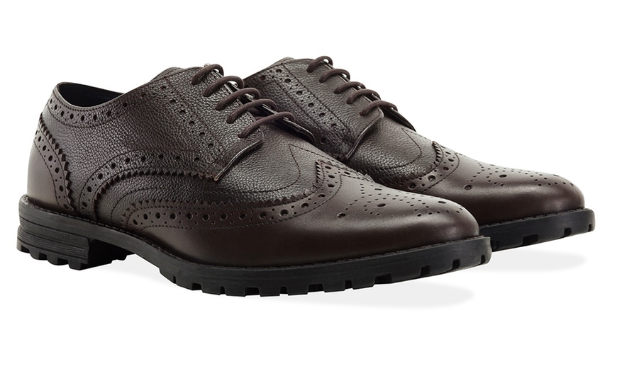 Image 11: Men's Leather Derby Brogues