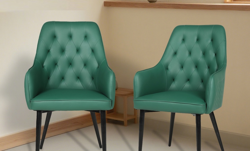 Image 1: Upholstered Dining Chairs Set