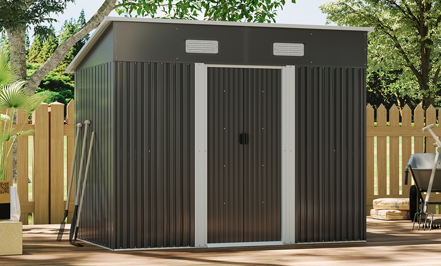 Image 6: Outdoor Garden Compact Metal Storage Shed