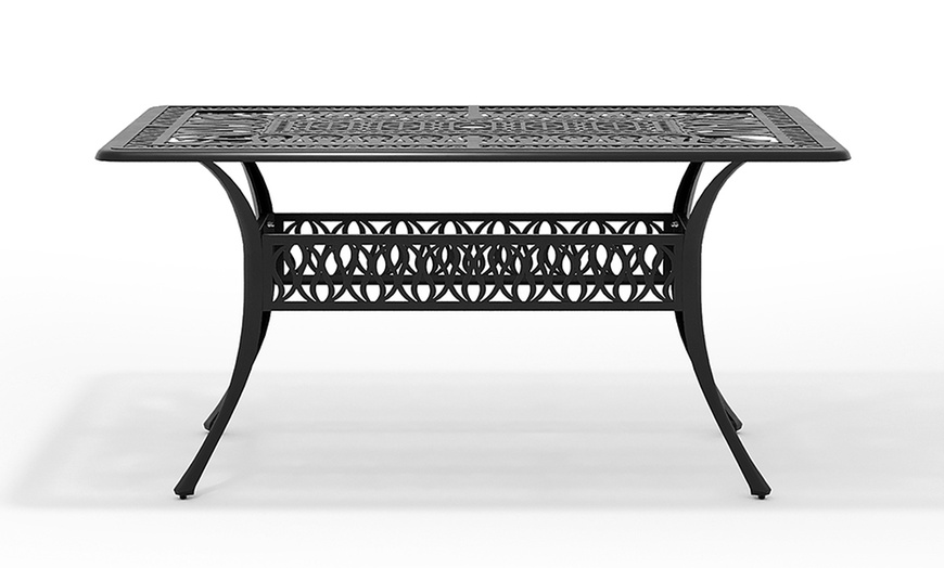Image 40: Garden Outdoor Cast Aluminum Vintage Bistro Table 