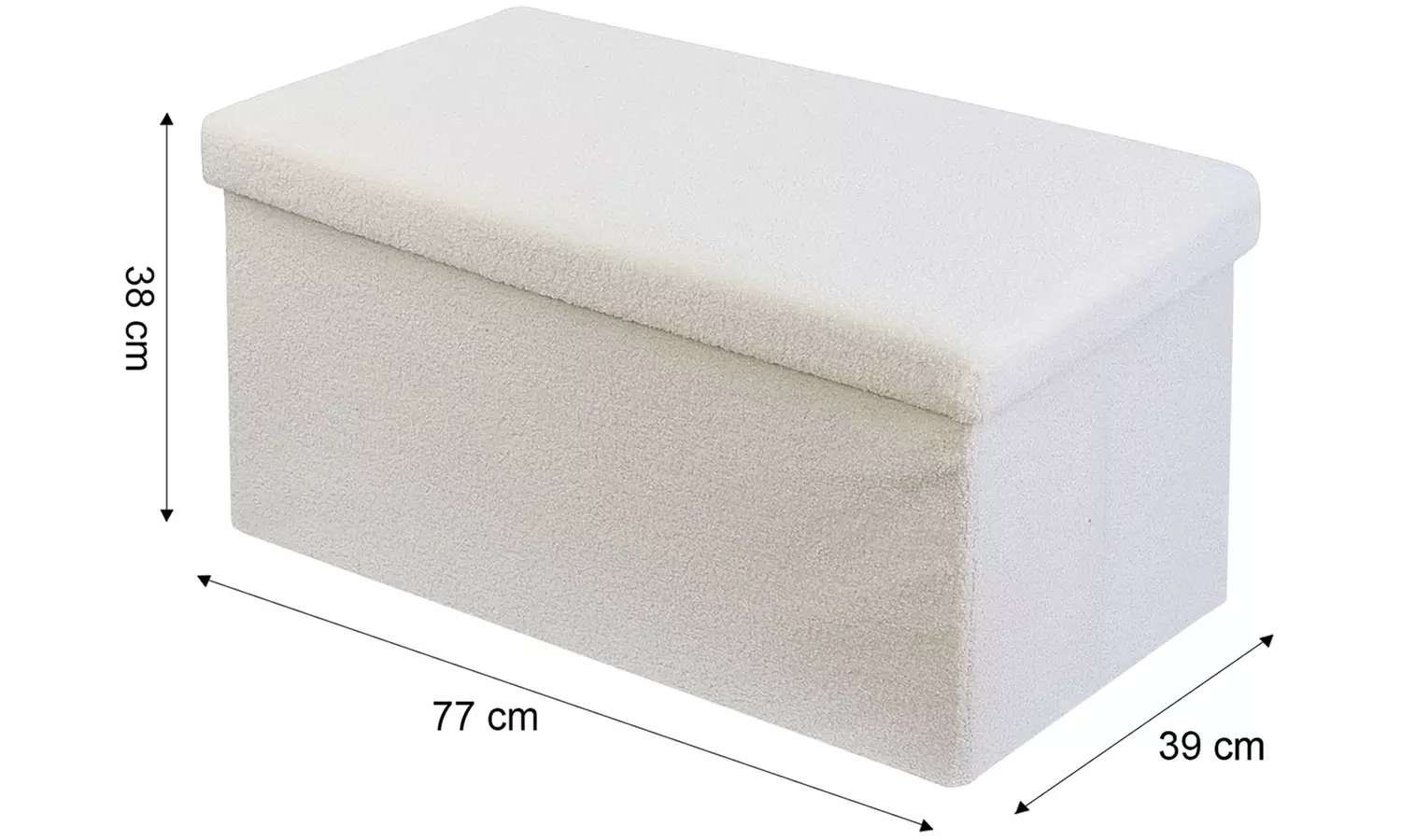 Teddy Boucle Storage Ottoman or Foldable Cube Footstool