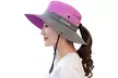 Womens UV Protection Hat Foldable Wide Brim Ponytail Sun Hats - Second Medium
