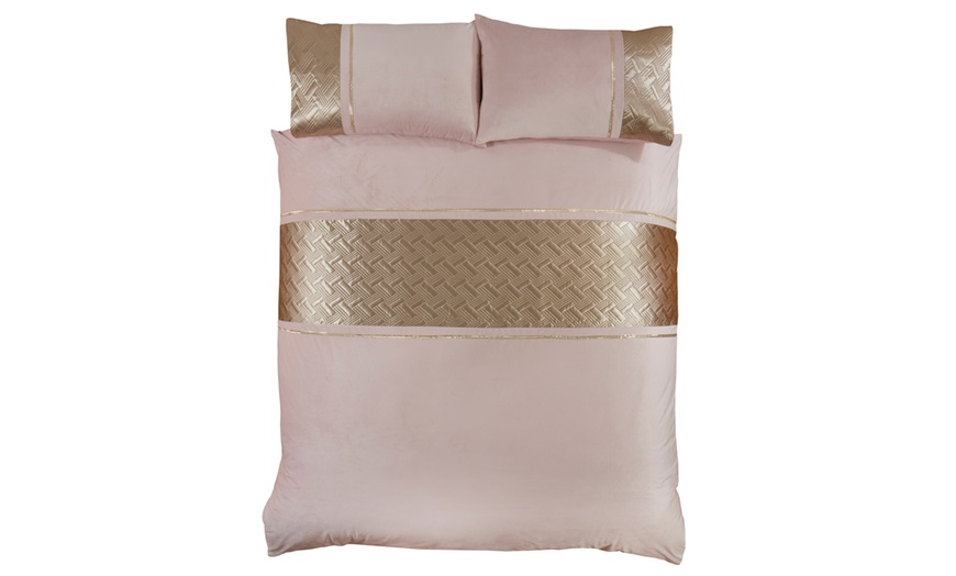 Image 8: Capri Velvet Touch Duvet Set with Diamante Trim