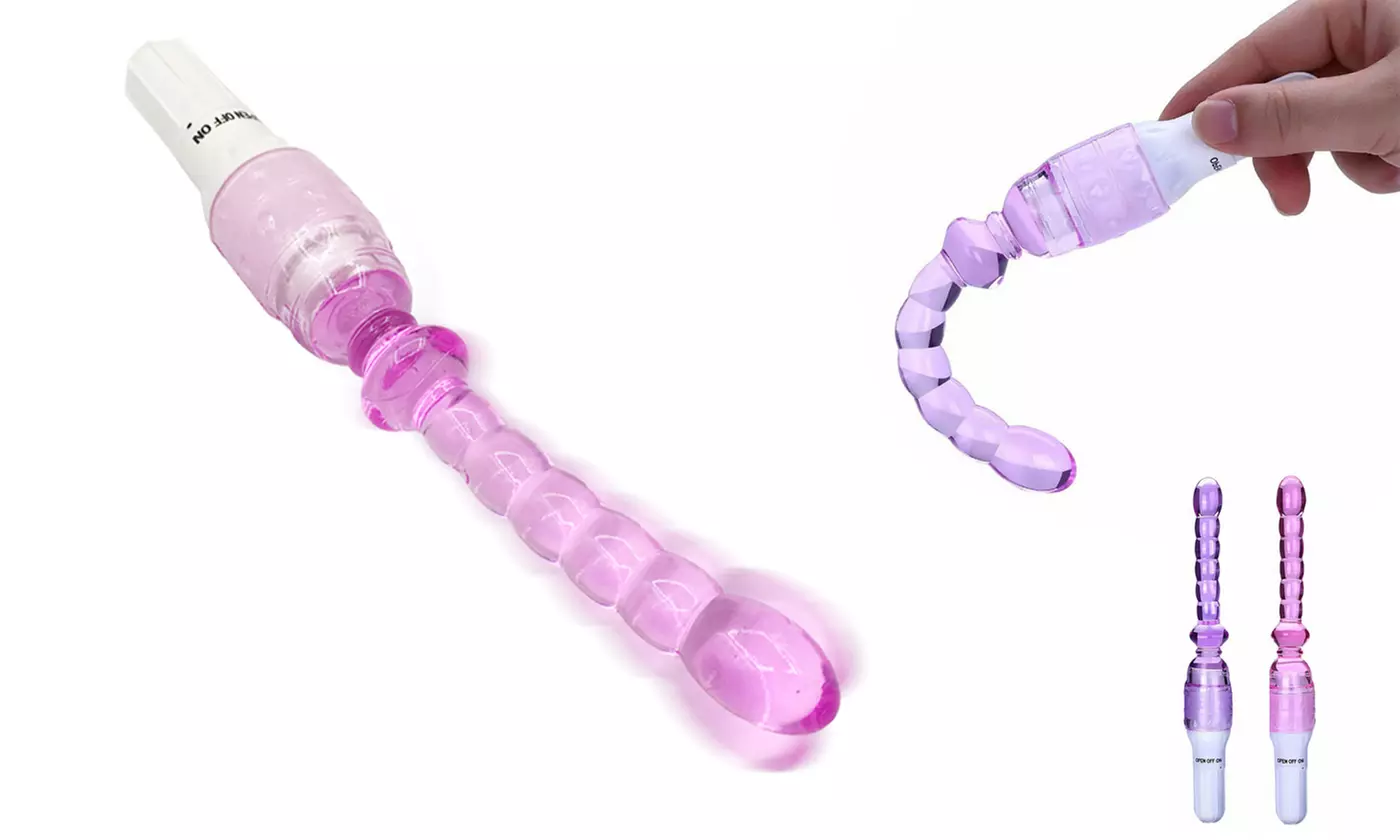 Long Anal Plug Beads Silicone Vibrator G-Spot Massager Sex Toy