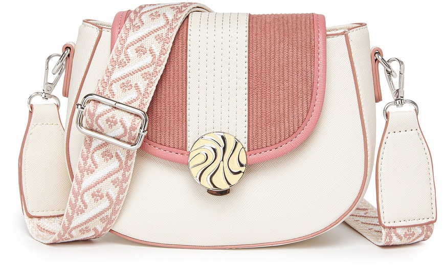 Image 8: Miss Lulu Women’s Crossbody Bag with Flap and Adjustable Strap