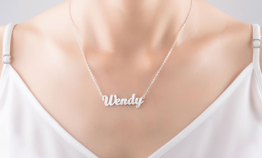 Image 1: Custom Name Necklace in Silver