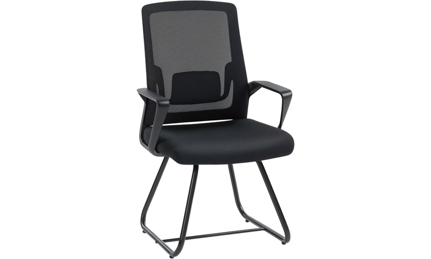 Image 2: HomCom Ergonomic Meeting Chair with Mesh Back Support