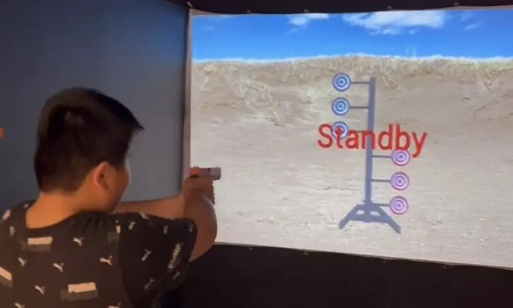 Simulated Shooting Training in a Booth or VIP Room for Two